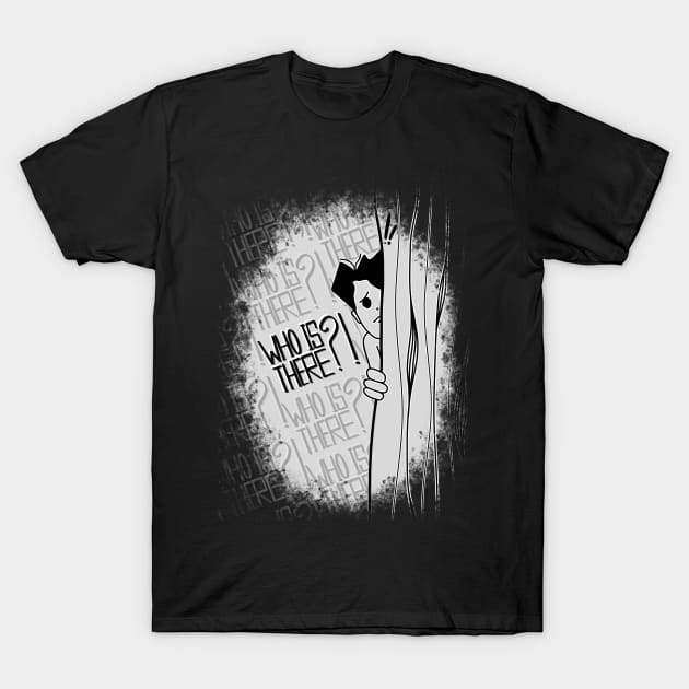 Scared behind curtain - Scared Boy - T-Shirt | TeePublic